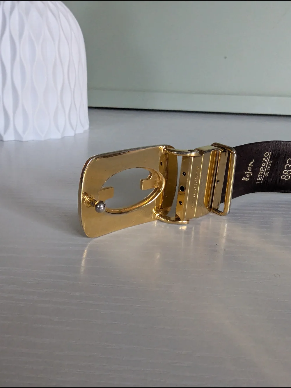 Gucci Tan Leather Belt with Gold G Buckle